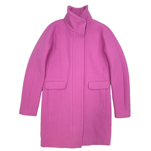 J.Crew TALL Cocoon Coat in Italian Stadium Cloth Sz 2T New $375 Dahlia Pink Wool - Picture 5 of 10
